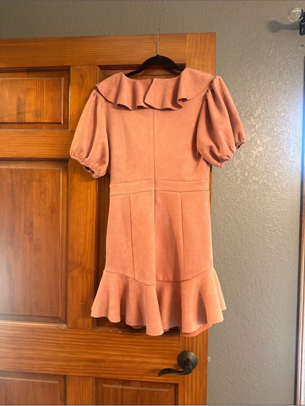 Fate Dusty Rose Ruffle V-Neck Mini Dress - Picture 8 of 8